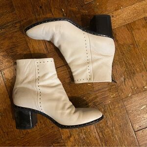 rag & bone Cream and Black Heeled Boots